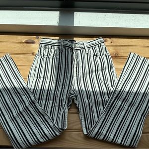 BDG high waisted straight leg striped jeans